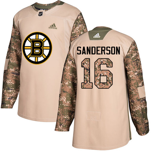 Adidas Bruins #16 Derek Sanderson Camo Authentic Veterans Day Stitched NHL Jersey